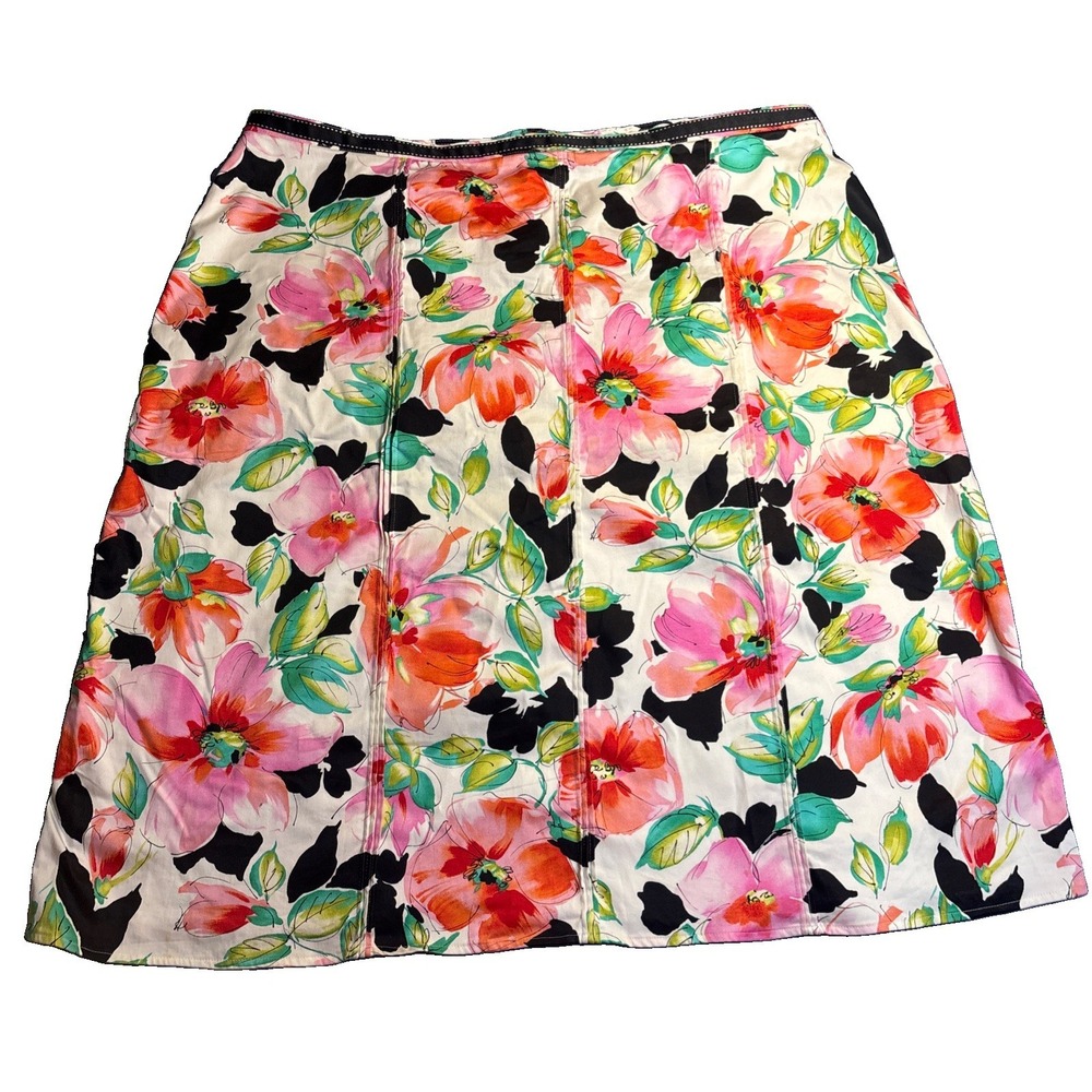 NY Collection Skirt Womens Multicolor Excellent Floral A-Line Cotton Size 2X